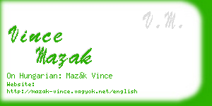 vince mazak business card